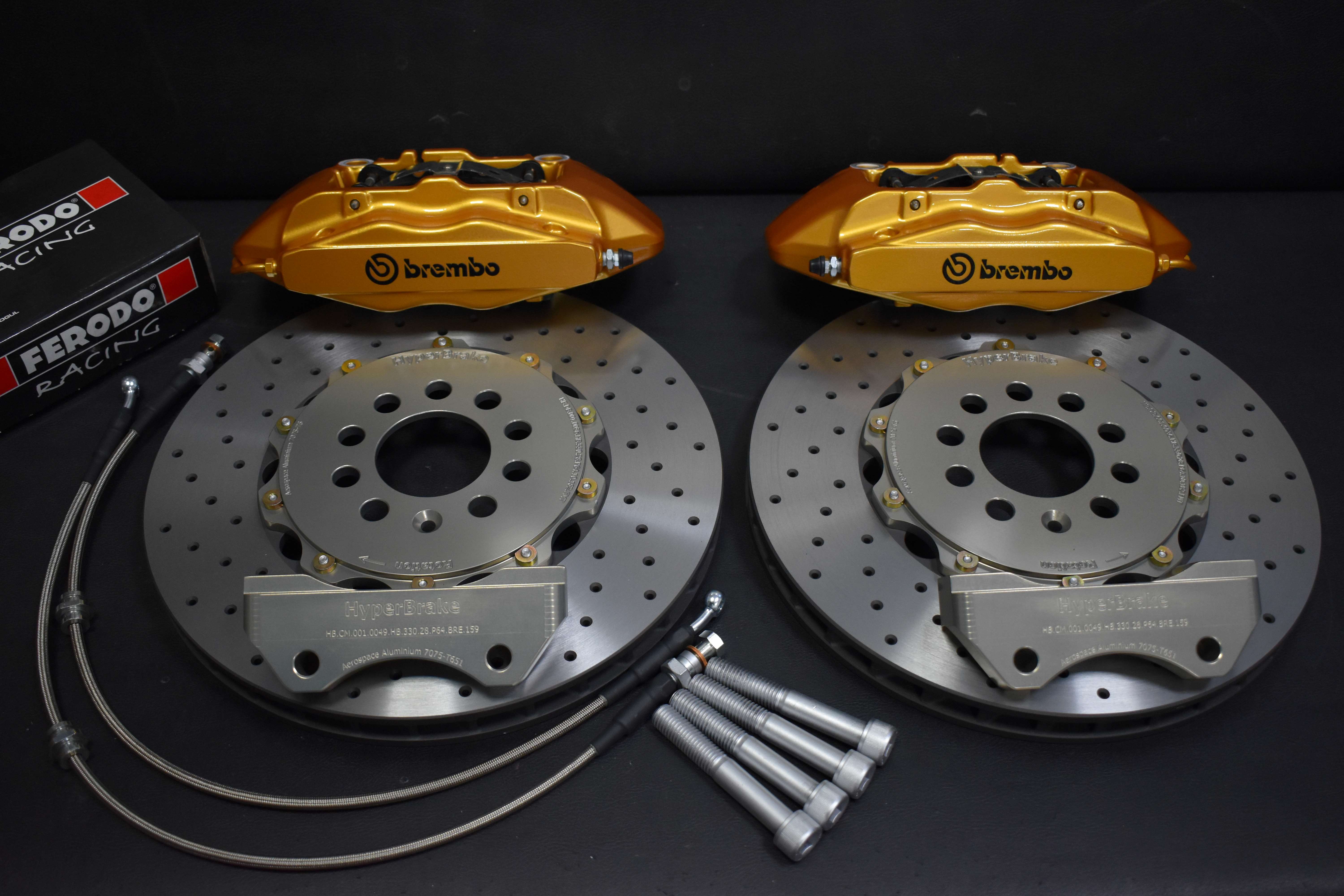 HyperBrake Motorsport Front 4pot Big Brake Kit without calipers for Audi TT QUATTRO MK1 (8N) for Brembo calipers from Alfa Romeo 159 TBi/Renault Megane RS and 2-Piece Full Floating Brake Rotors 330x28mm - Image 4